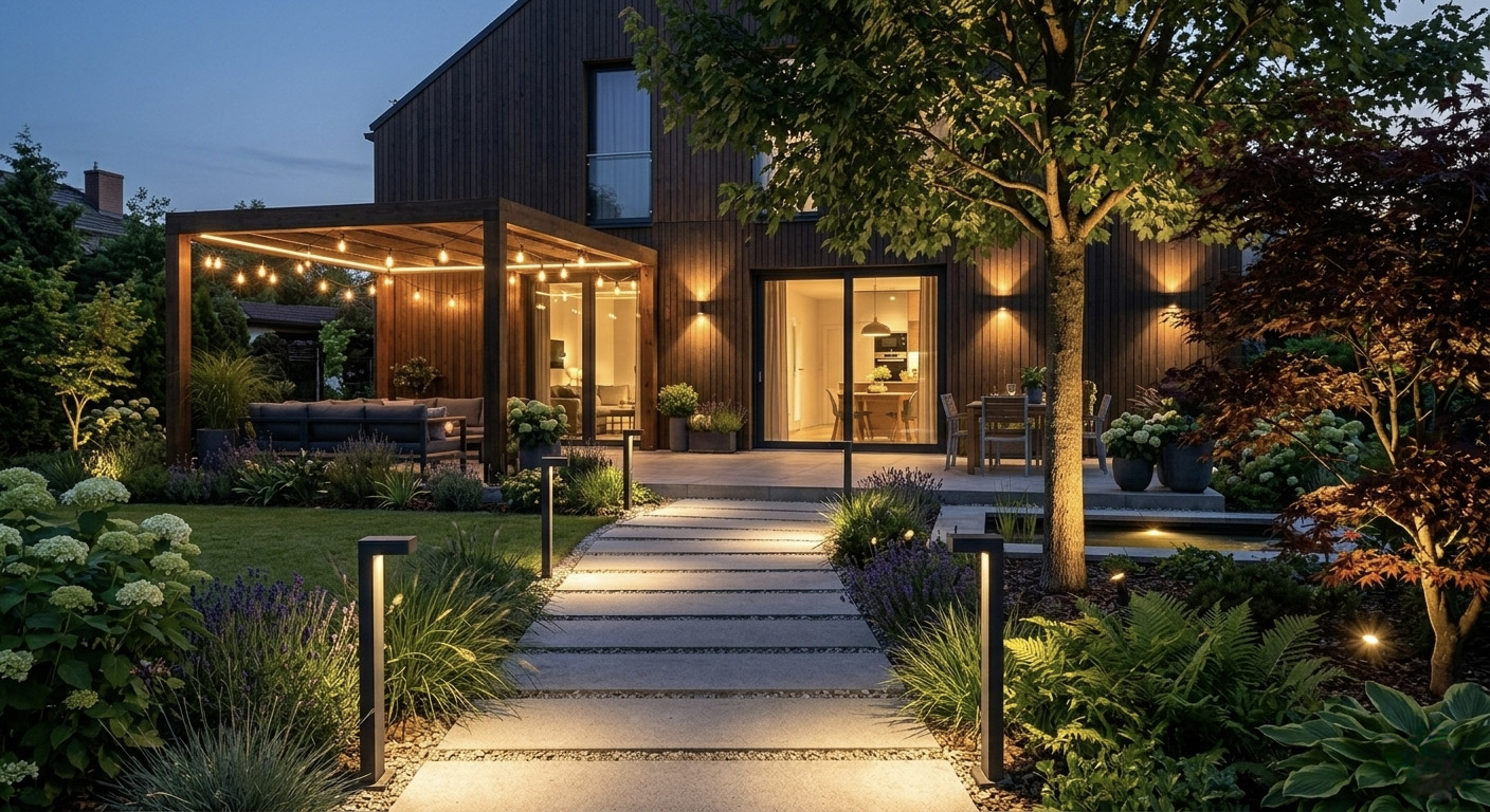 Gdzie zamontować oświetlenie w ogrodzie? oswietlenie ogrodu