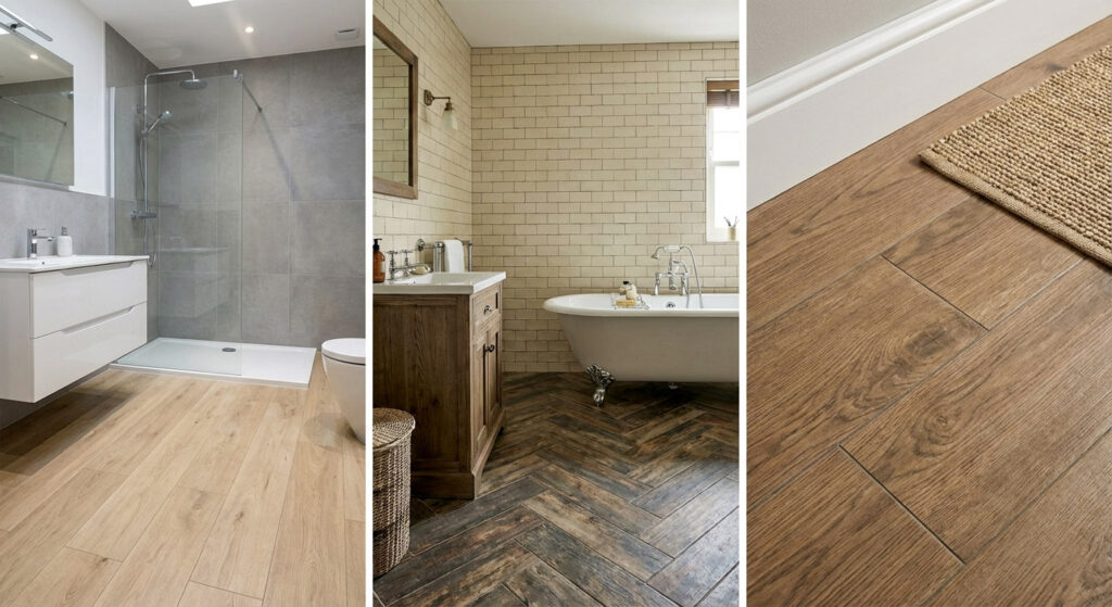 Płytki drewnopodobne w łazience: Czy to strzał w dziesiątkę? Wady, zalety i błędy montażowe plytki drewnopodobne w łazience